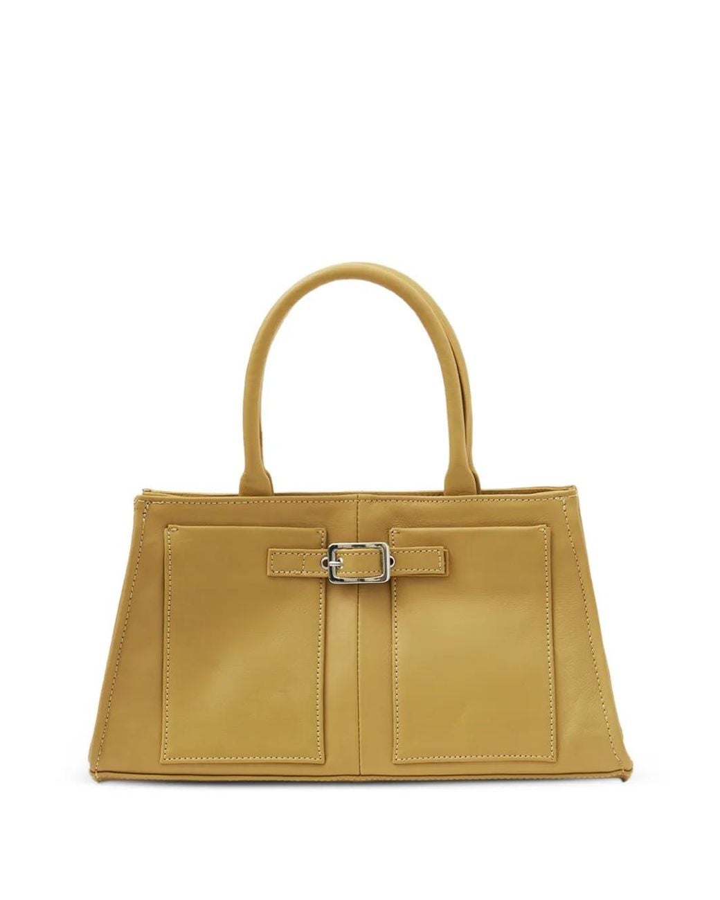GIMAGUAS Metallic Buckle-Detail Leather Tote Bag