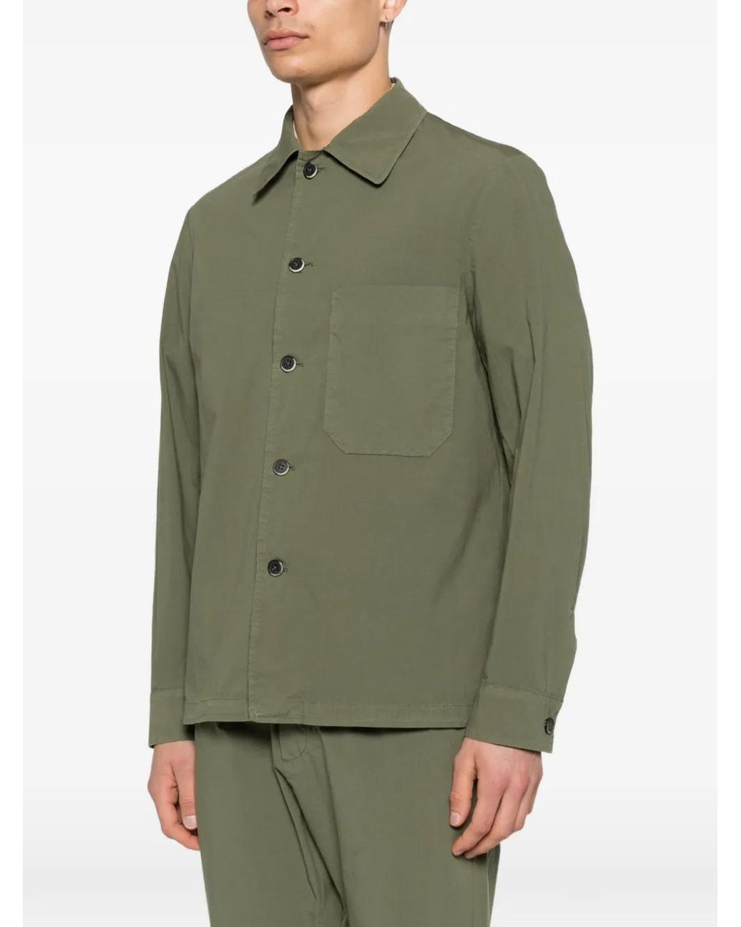Barena Green Button Pocket Shirt for men