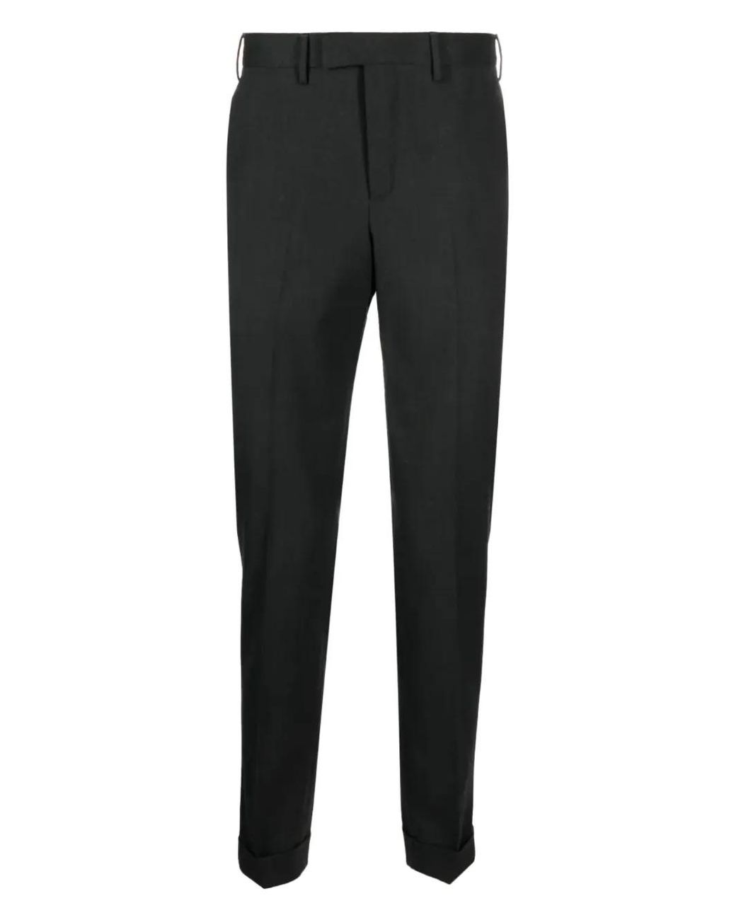 PT Torino Black Straight-Leg Tailored Trousers for men
