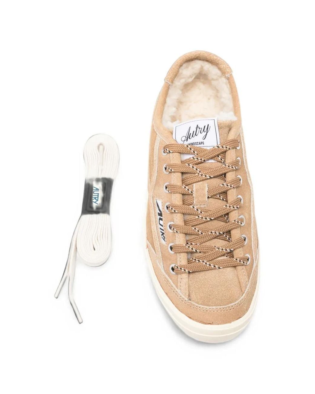 Autry Natural Windscape Shearling-Lined Suede Sneakers
