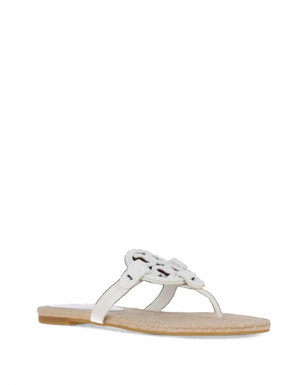 Tory Burch White Miller Beaded Espadrilles