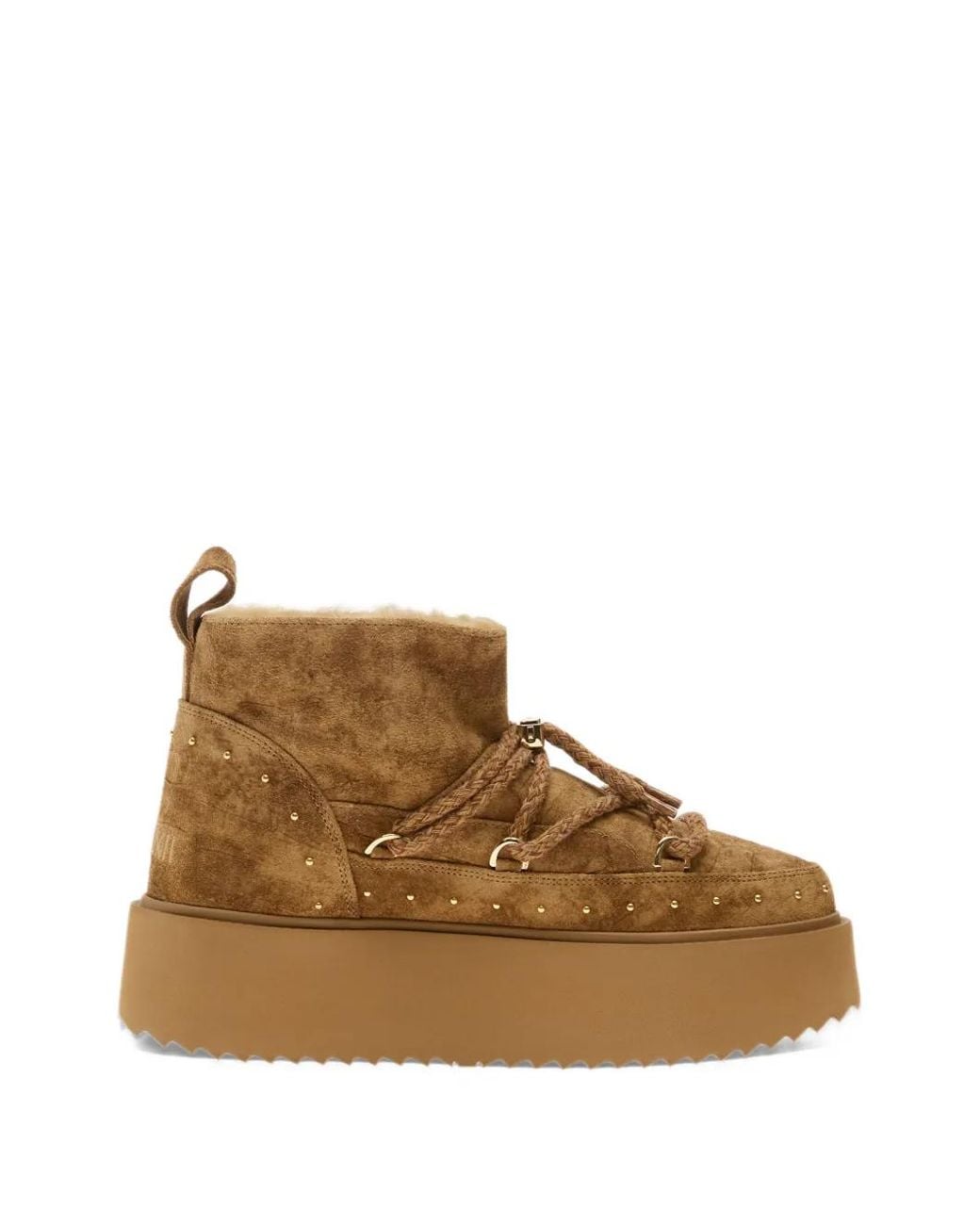 Inuikii Brown Croco Platform Ankle Boots