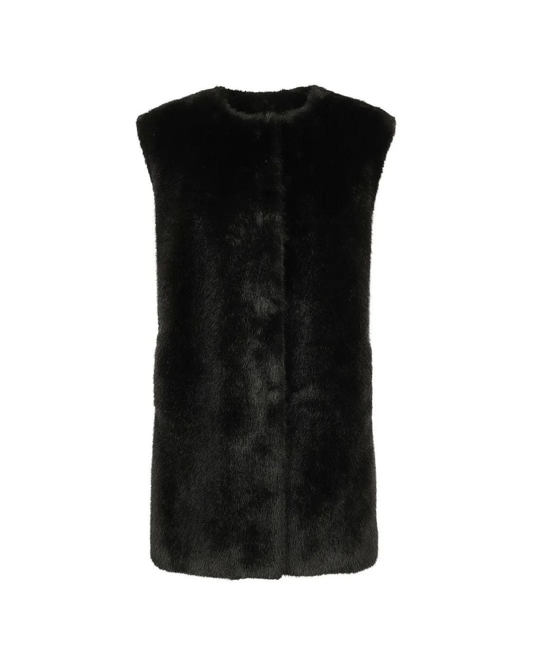 Herno Black Faux-Fur Gilet