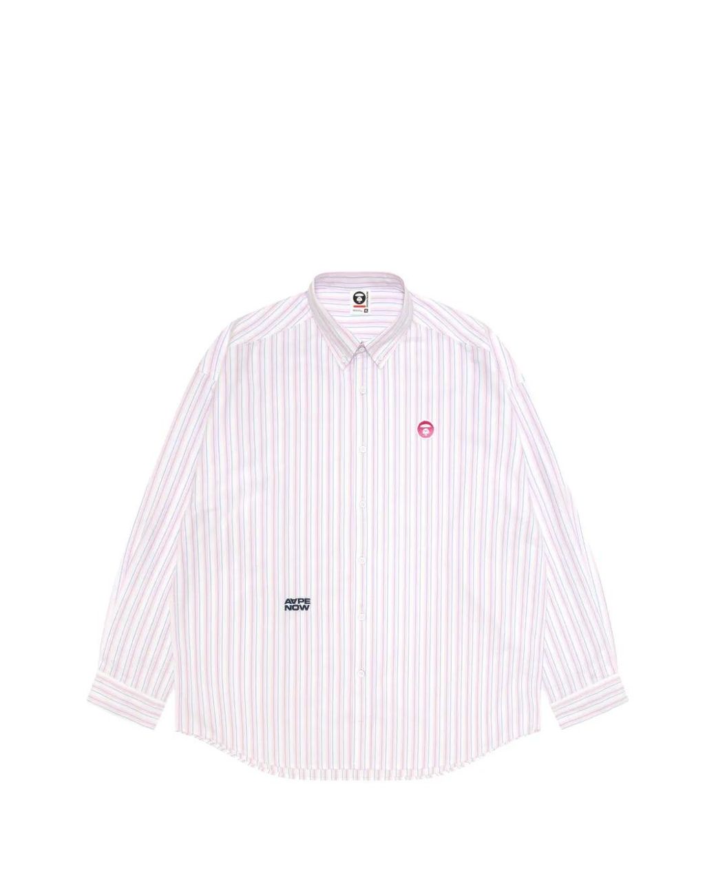 Aape By A Bathing Ape Gestreept Overhemd in het Pink voor heren