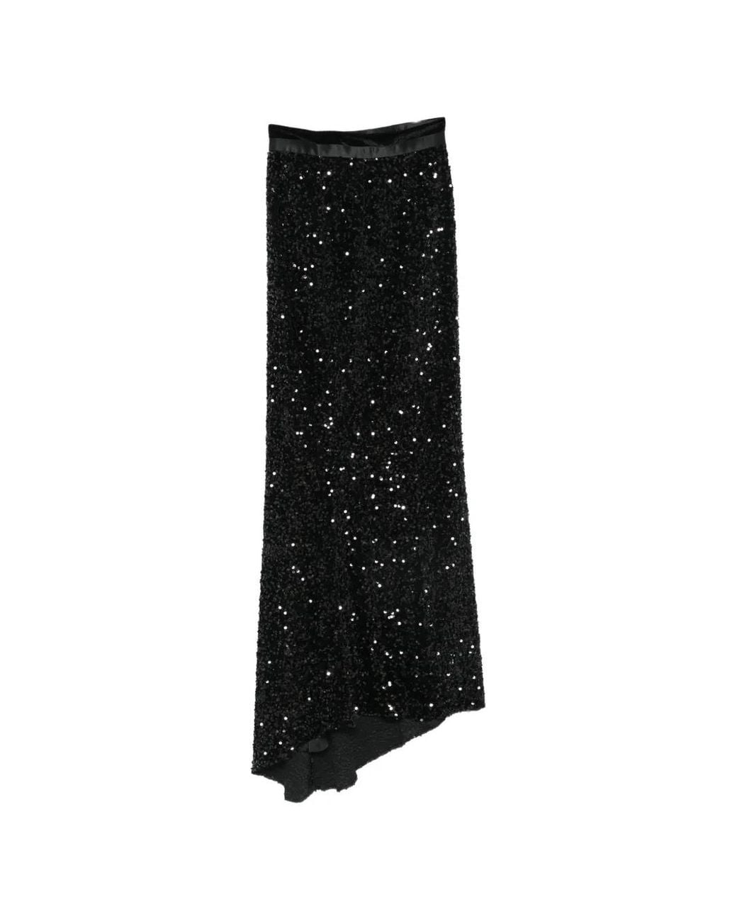 Styland Black Sequin-Embellished Maxi Skirt