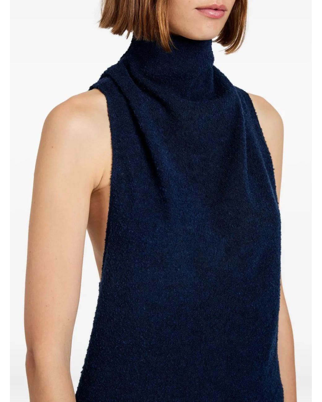 Proenza Schouler Blue Cynthia Cowl-Effect Top