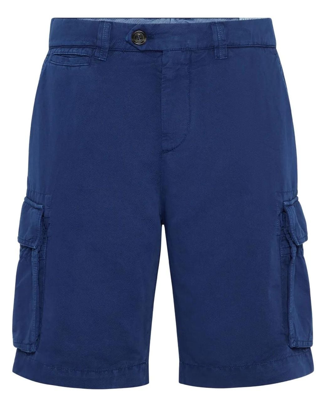 Brunello Cucinelli Blue Mid-Rise Cargo Shorts for men