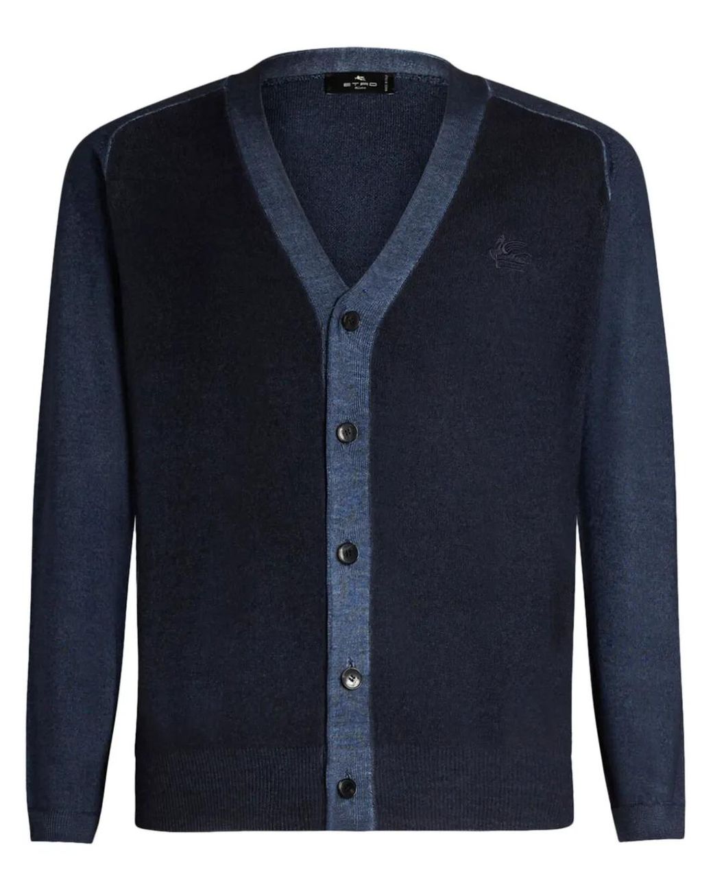 Etro Blue Wool Cardigan for men