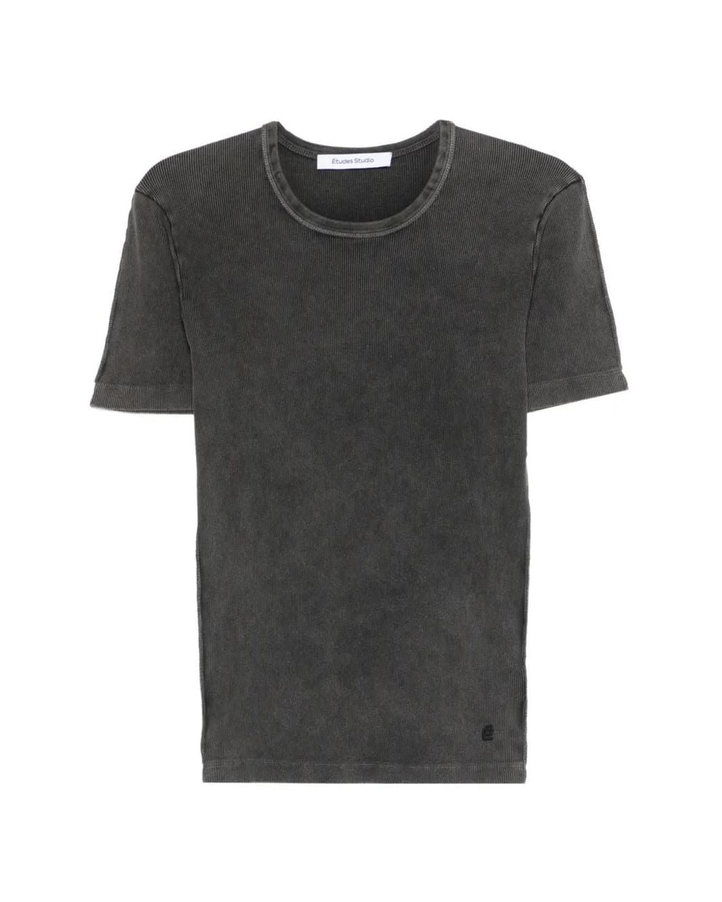 Etudes Studio Black Crew-Neck Rib T-Shirt