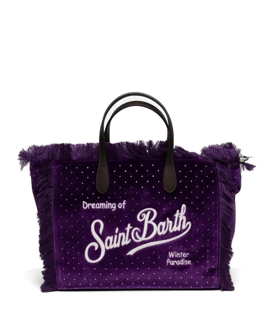 Mc2 Saint Barth Purple Fringed Tote Bag