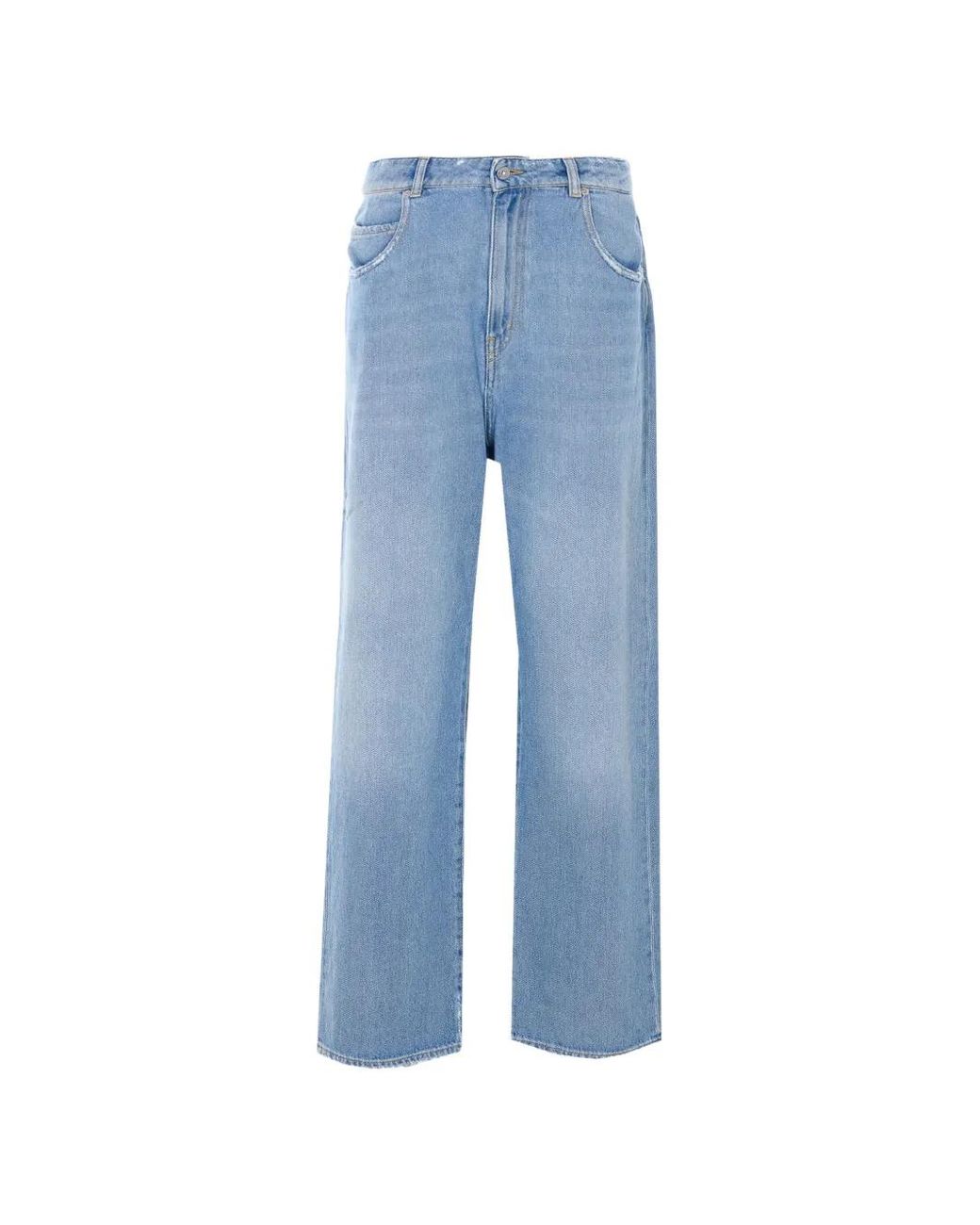 TRUE AVENUE Blue Marta Used-Effect Straight-Leg Jeans