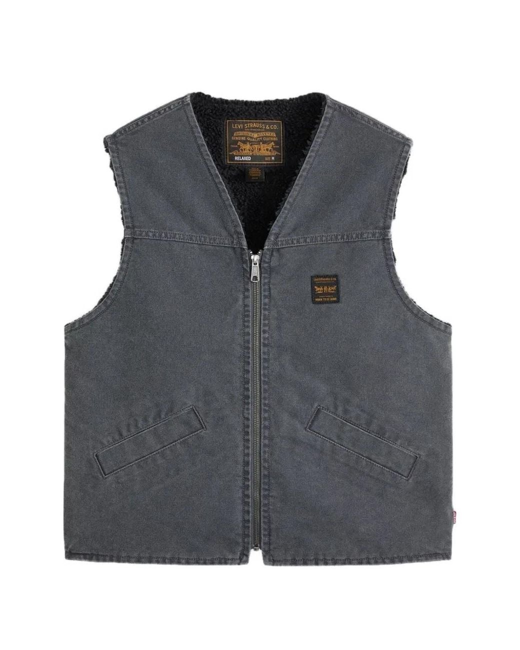 Levi's Black Saratoga Zip-Up Vest for men