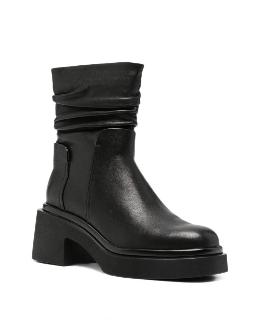 Bruno Premi Black Ruched Platform Boots