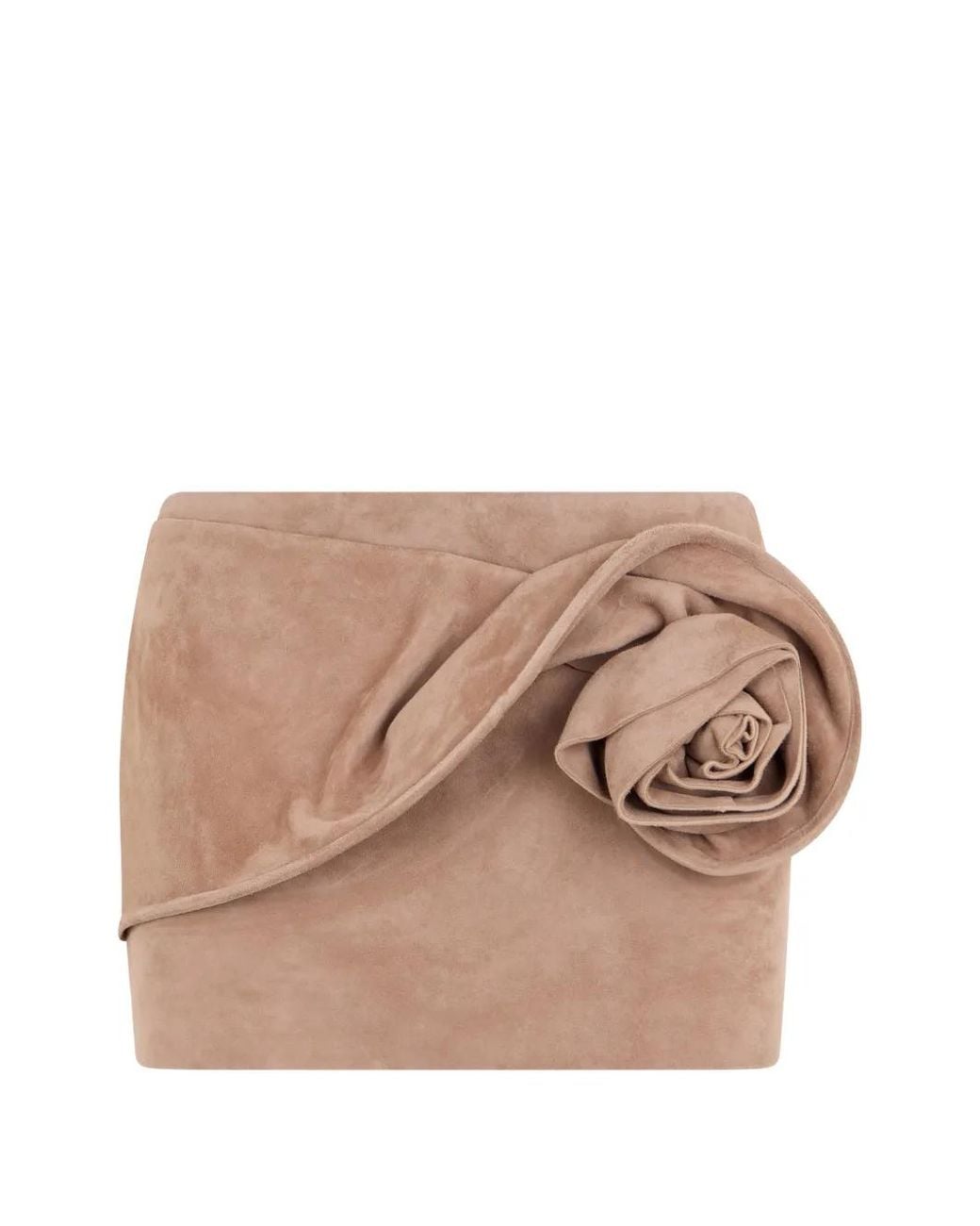 Magda Butrym Natural Rose-Detail Draped Skirt