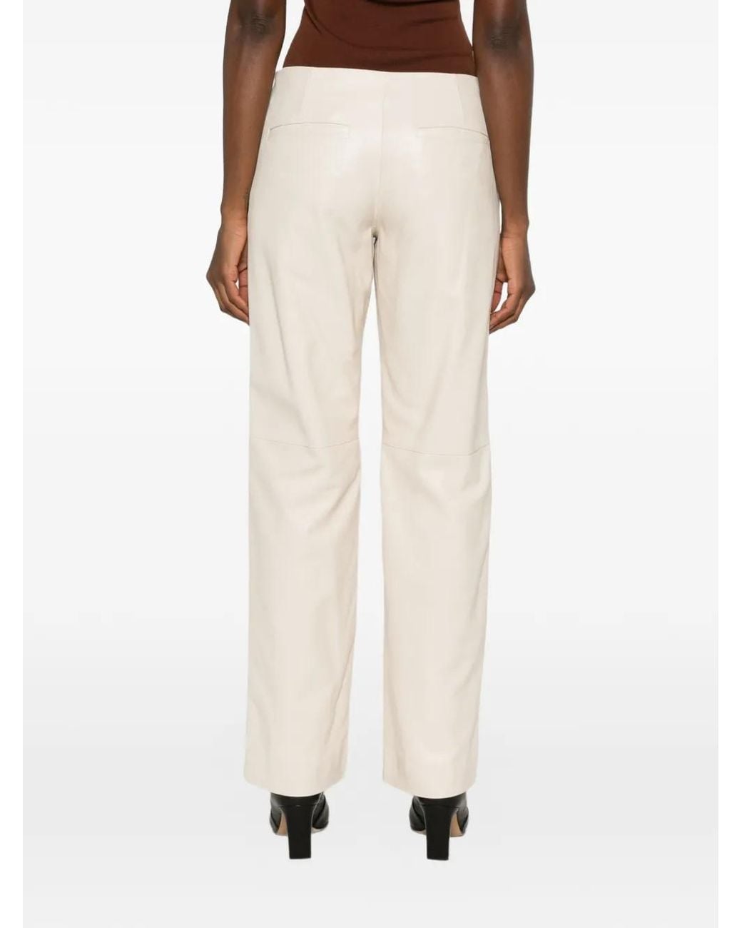 Totême Leren Broek in het White