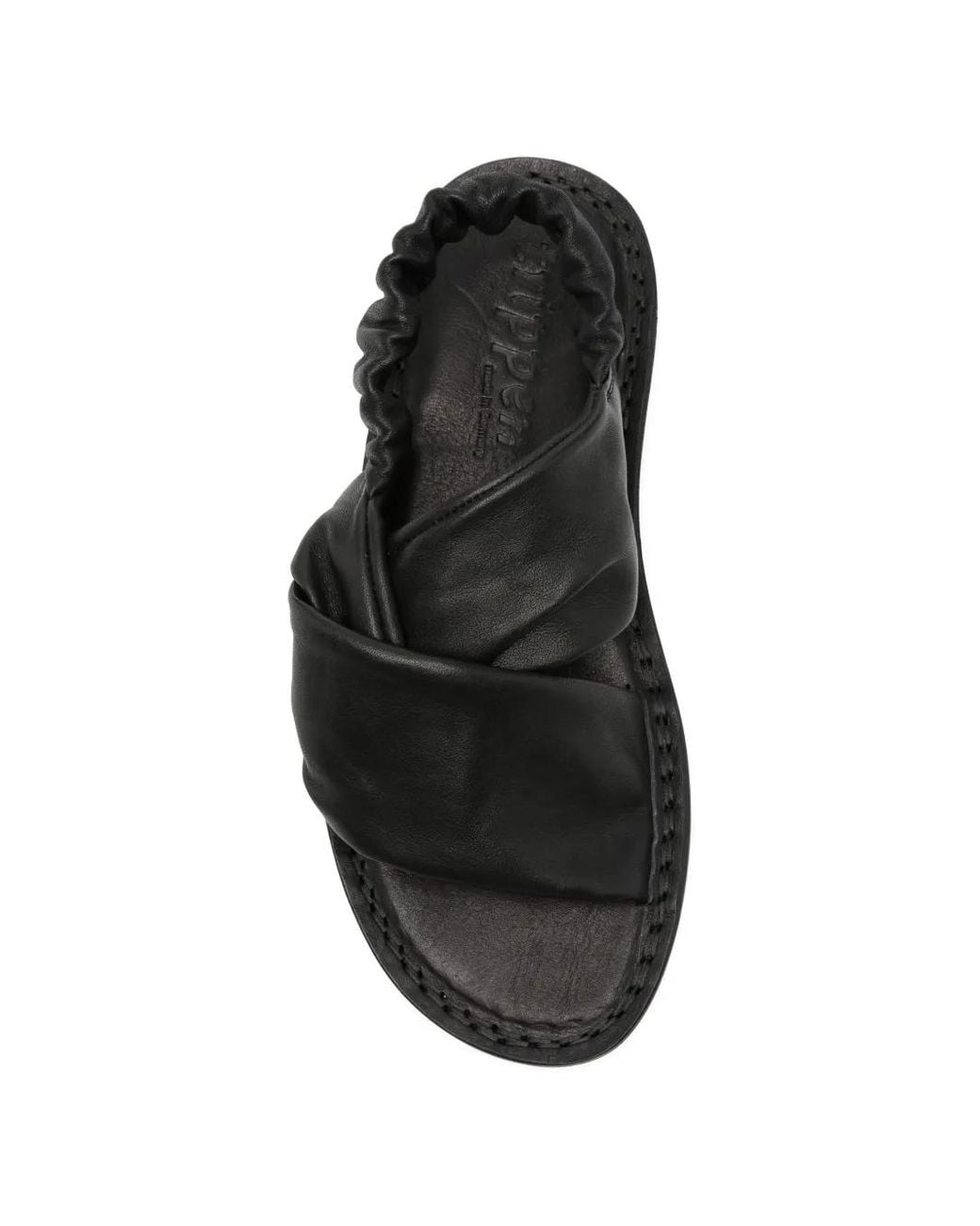 Trippen Black Embrace Leather Sandals