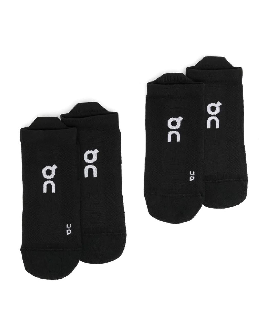 On Shoes Black Low Core Run Socks (Set Of Two) for men