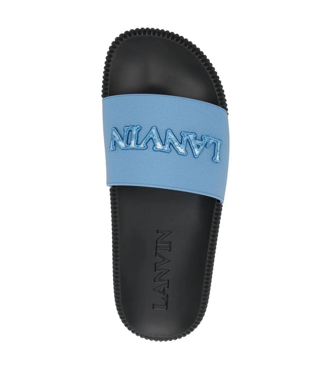 Lanvin Blue Arpège Logo-Embellished Slides for men