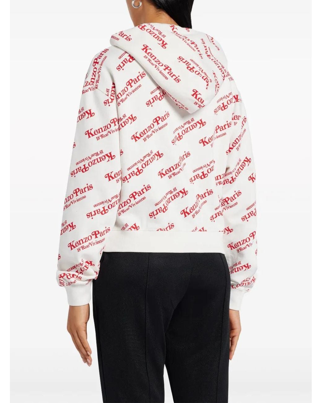 KENZO White X Verdy Logo-Print Hoodie