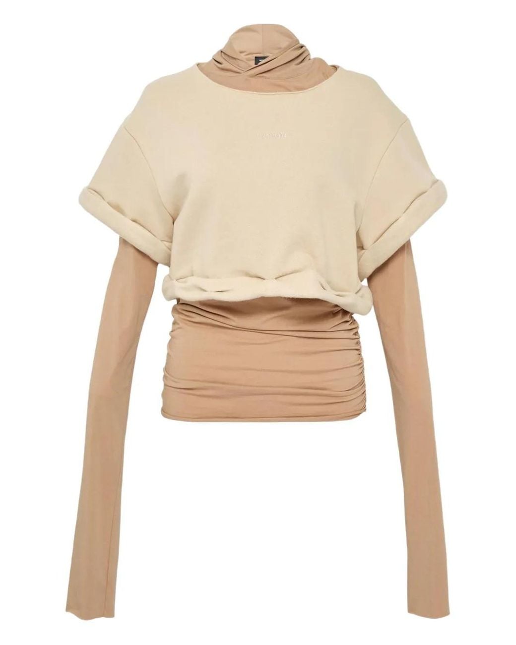 we11done Natural Layered Hoodie