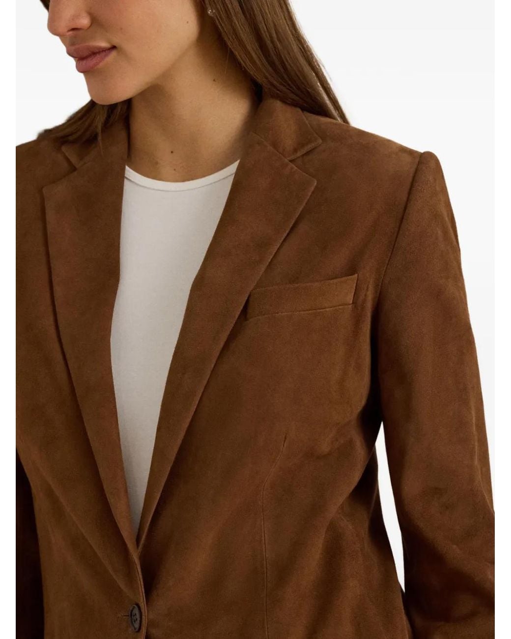 Ralph Lauren Brown Goat-Suede Blazer