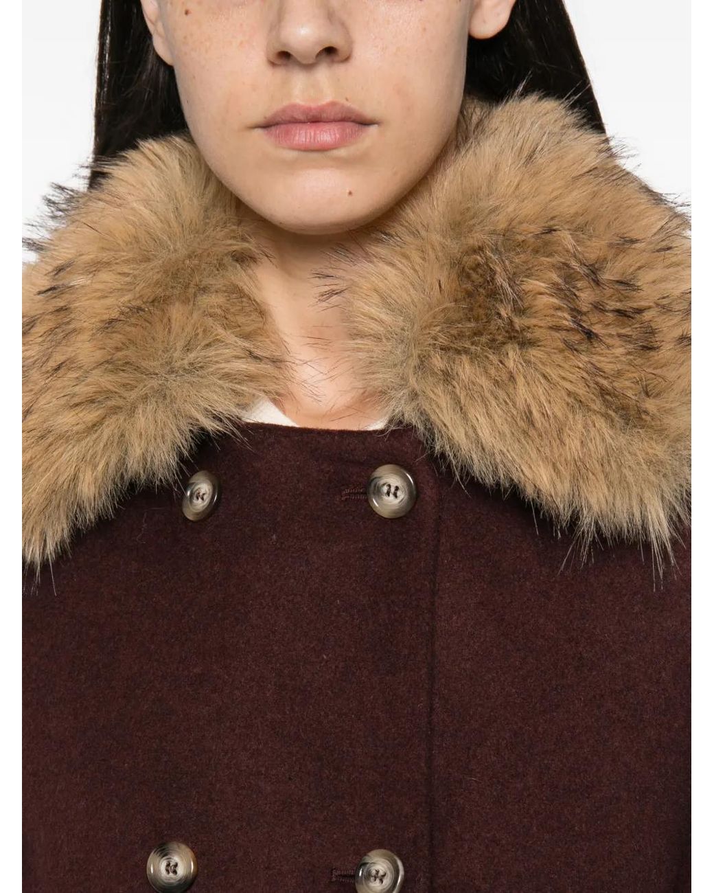 Ava Adore Brown Double-Breasted Jacket