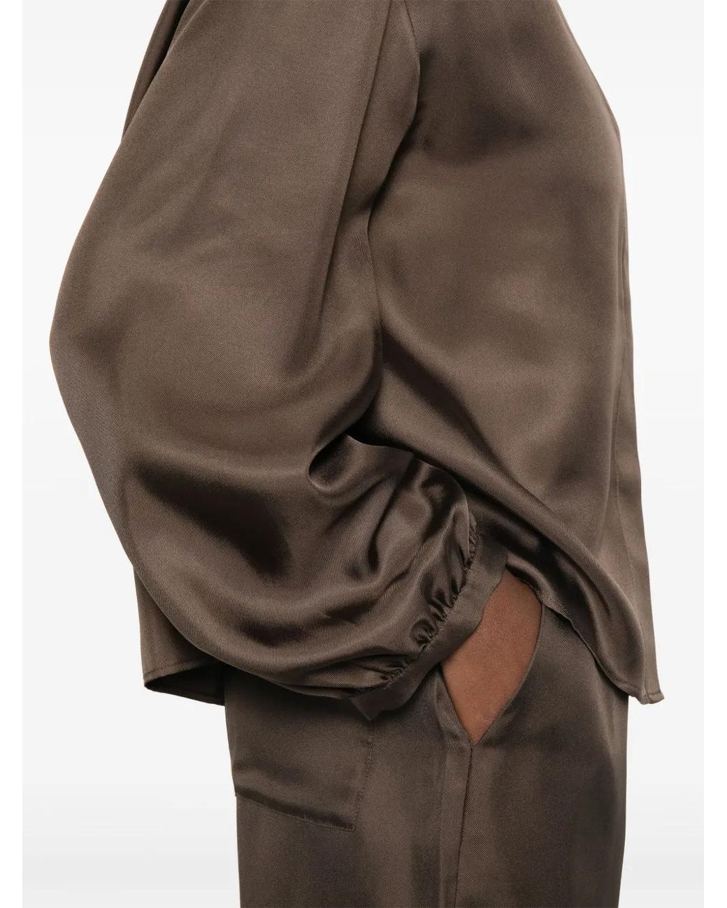 Loulou de Saison Brown Lea Blouse