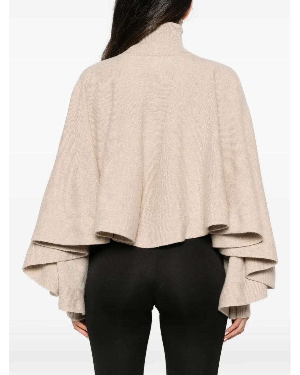 Jacquemus Natural Fiocco Draped-Sleeve Sweater