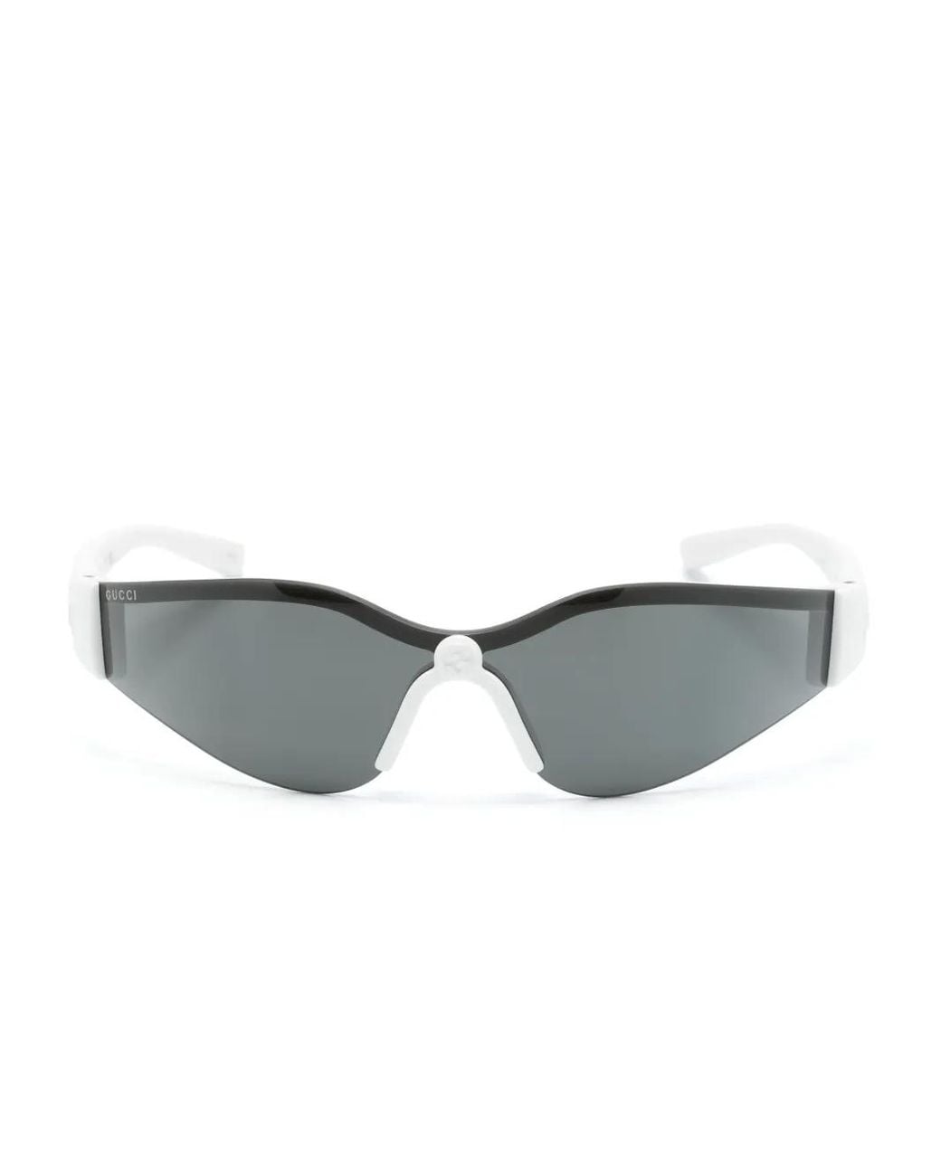 Gucci Gray Rimless Wraparound-Frame Sunglasses
