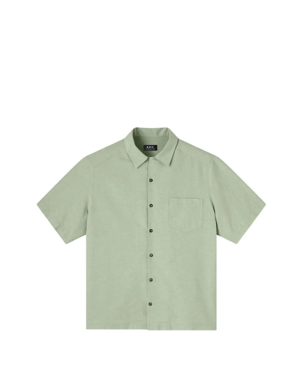 A.P.C. Green Chemise Jude À Col Bowling Et Manches Courtes for men