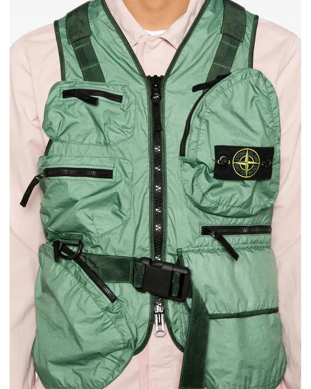 Stone Island Membrana 3L Tc Gilet in Green for Men | Lyst