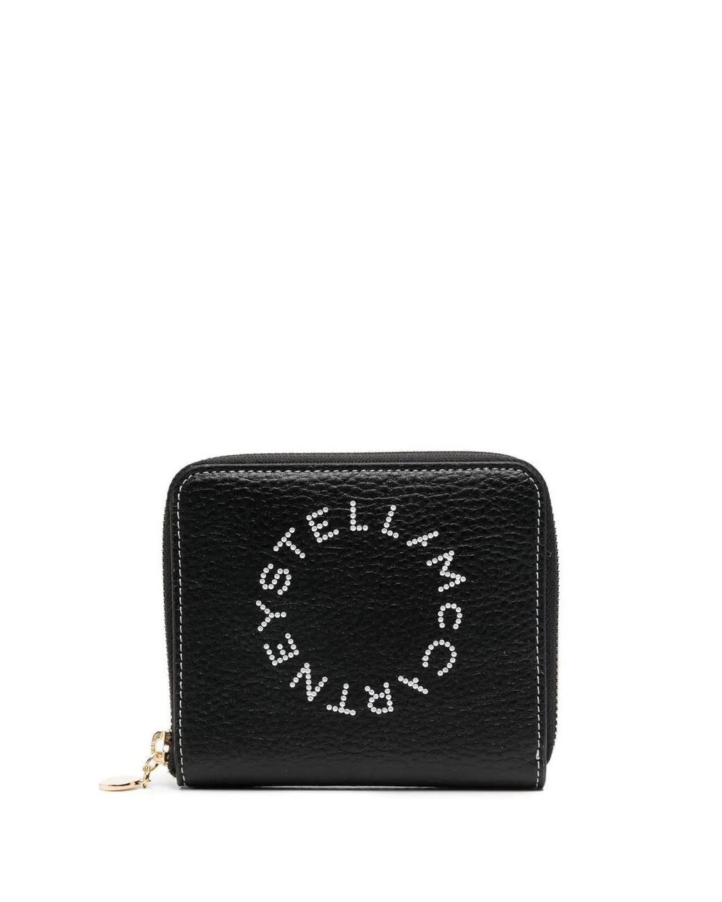 Stella McCartney Black Logo-print Detail Zipped Wallet