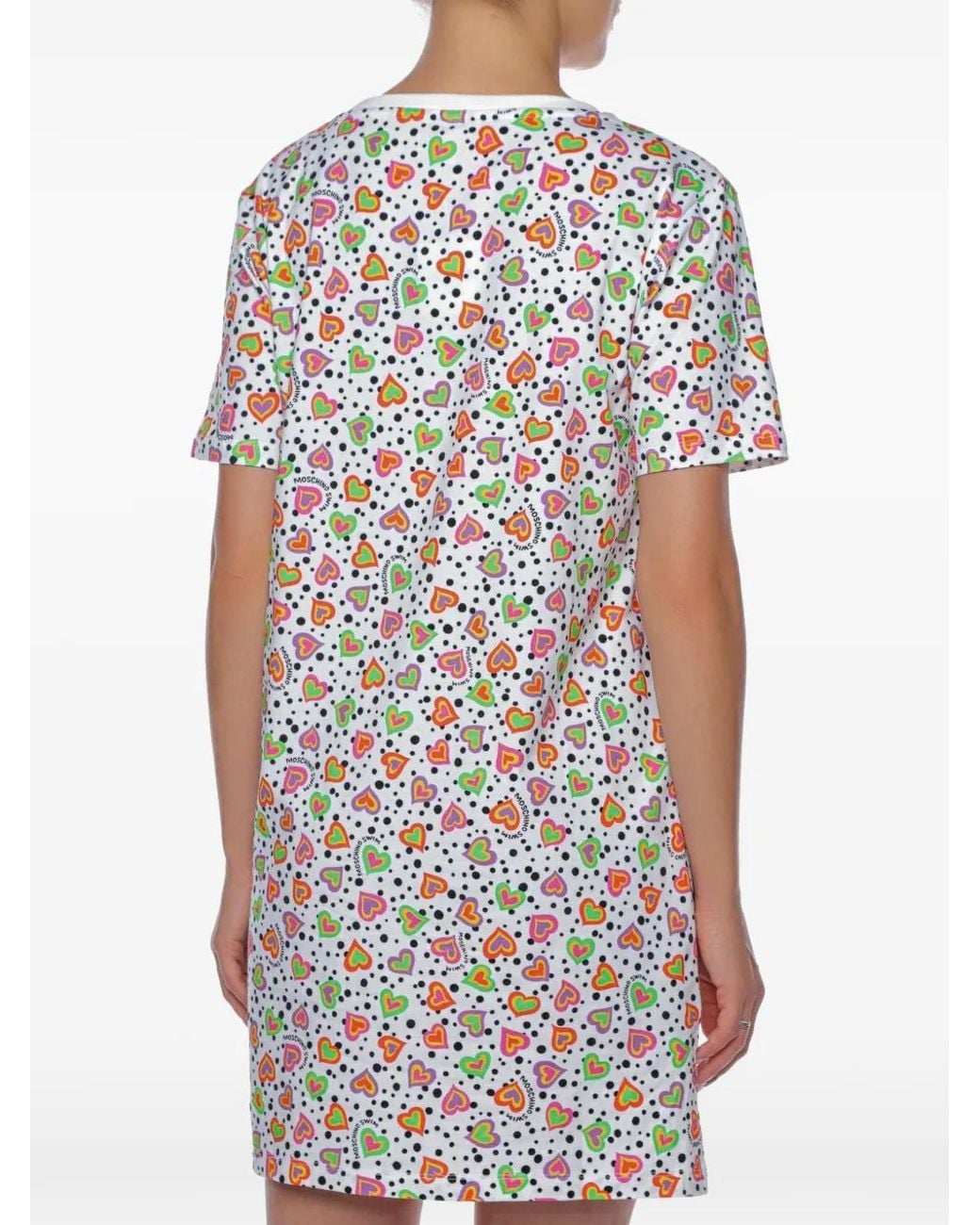 Moschino White Heart-Print T-Shirt