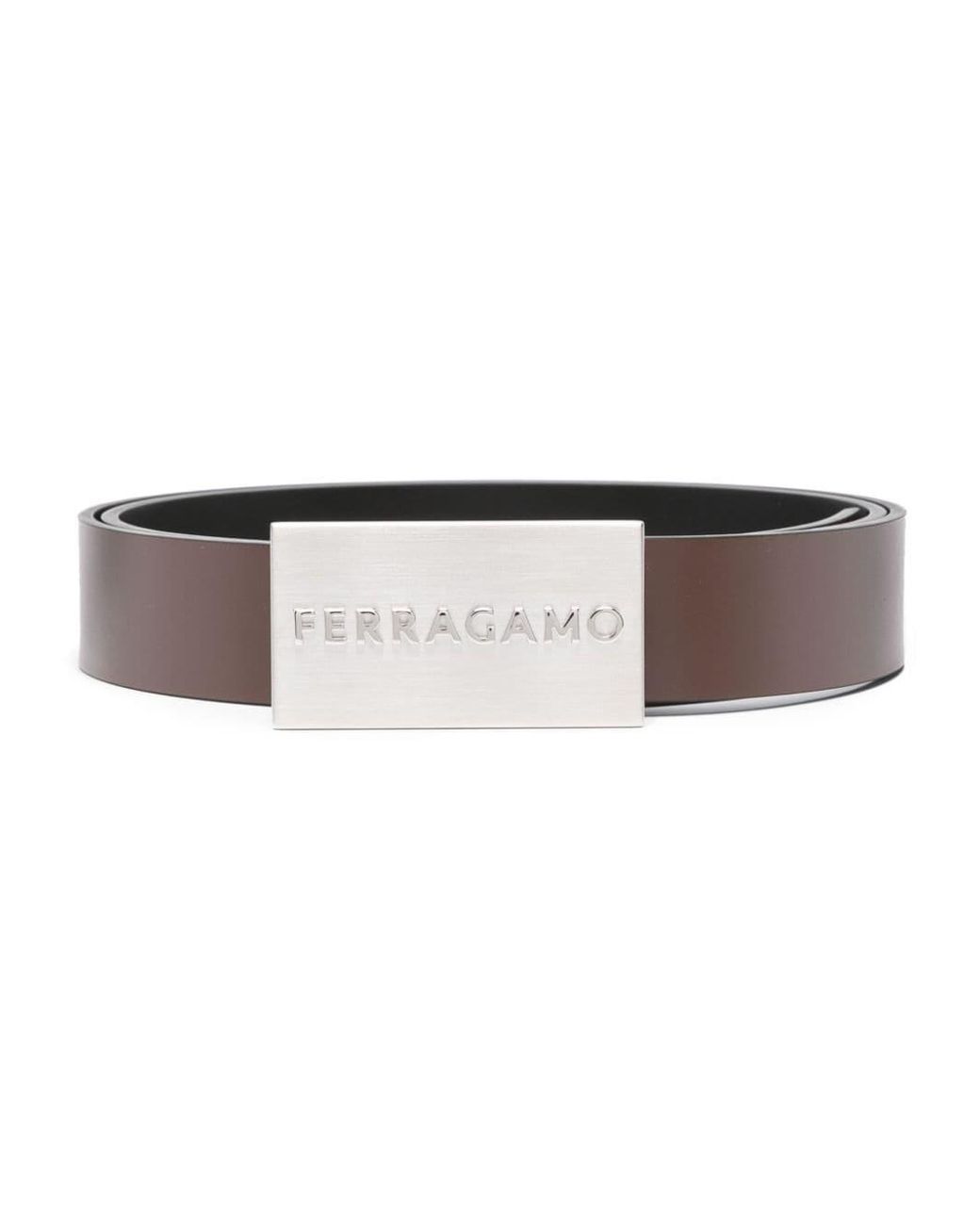 Reversible Ferragamo Belt in Grained Leather