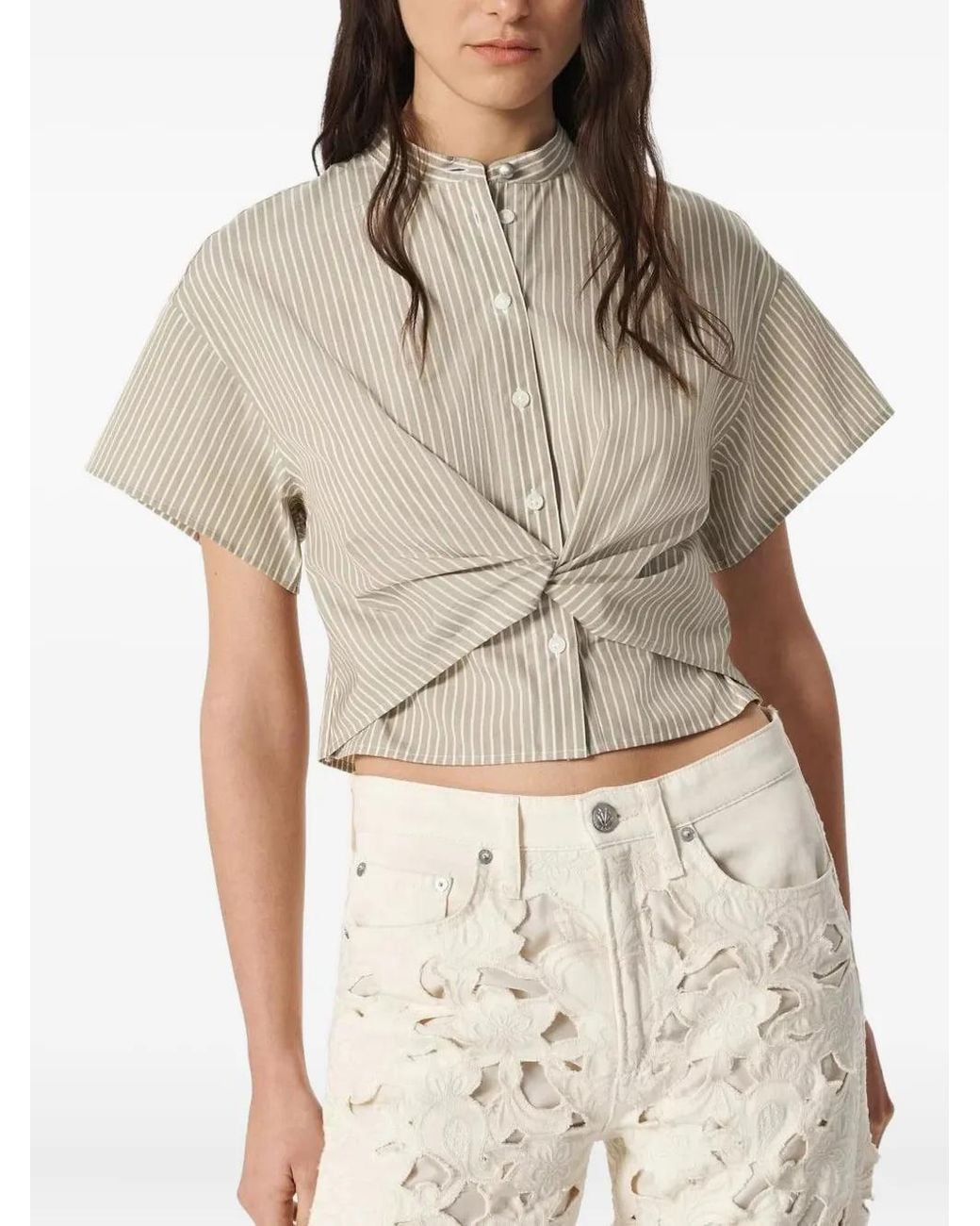 Rag & Bone Natural Twisted Striped Shirt