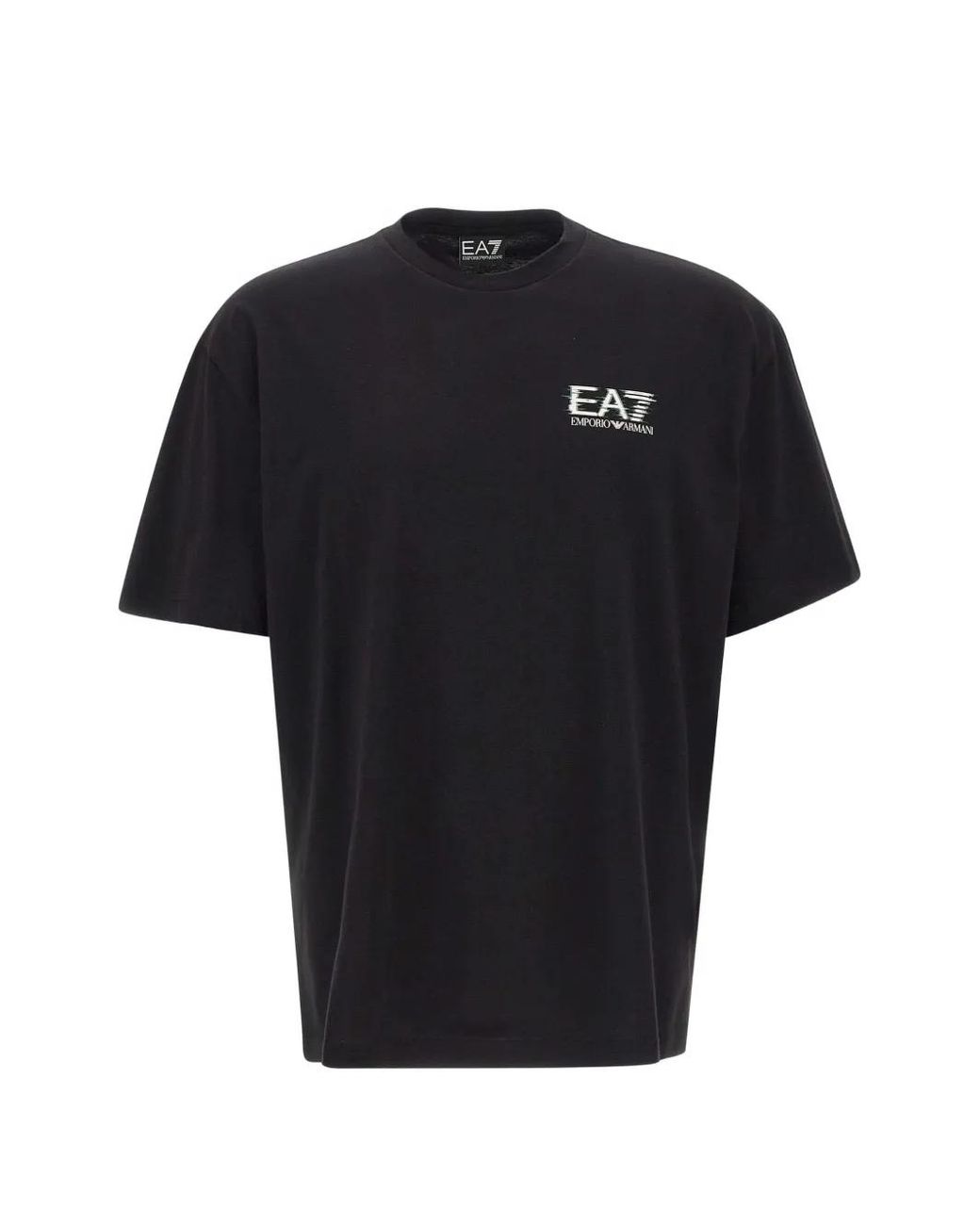 EA7 Black Visibility Logo Graphic T-Shirt for men