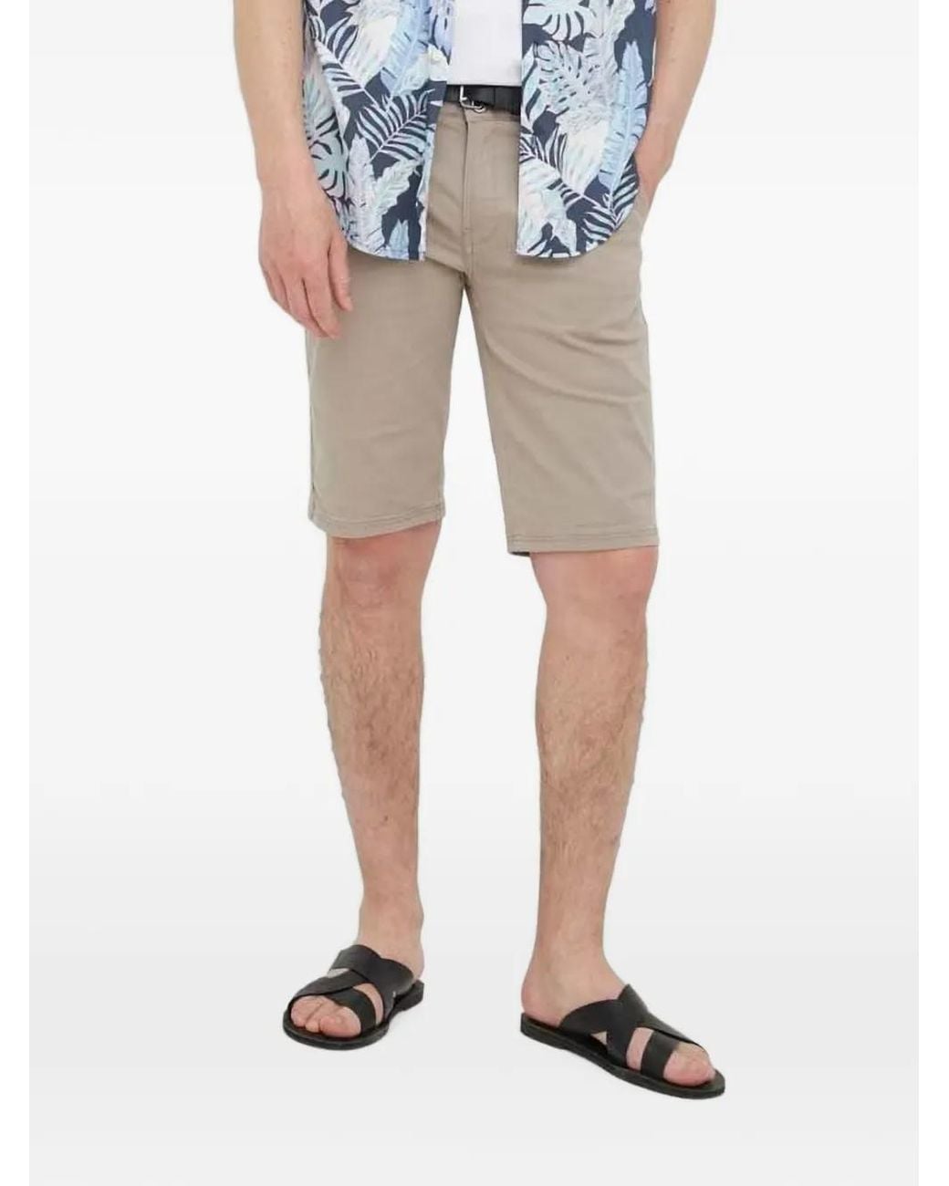 Lindbergh Blue Logo-Patch Chino Shorts for men