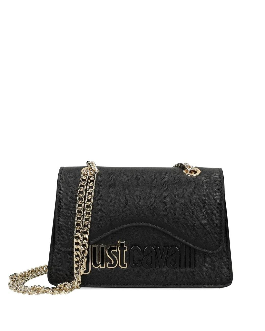 Just Cavalli Black Chain-Strap Shoulder Bag