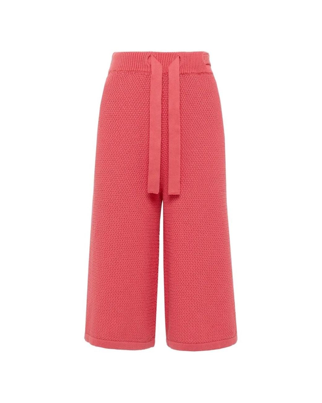 Laneus Red Knitted Knee-Length Shorts