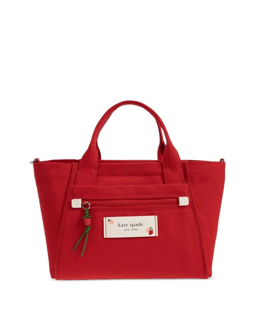 Kate Spade Red Dash Logo-Patch Tote Bag