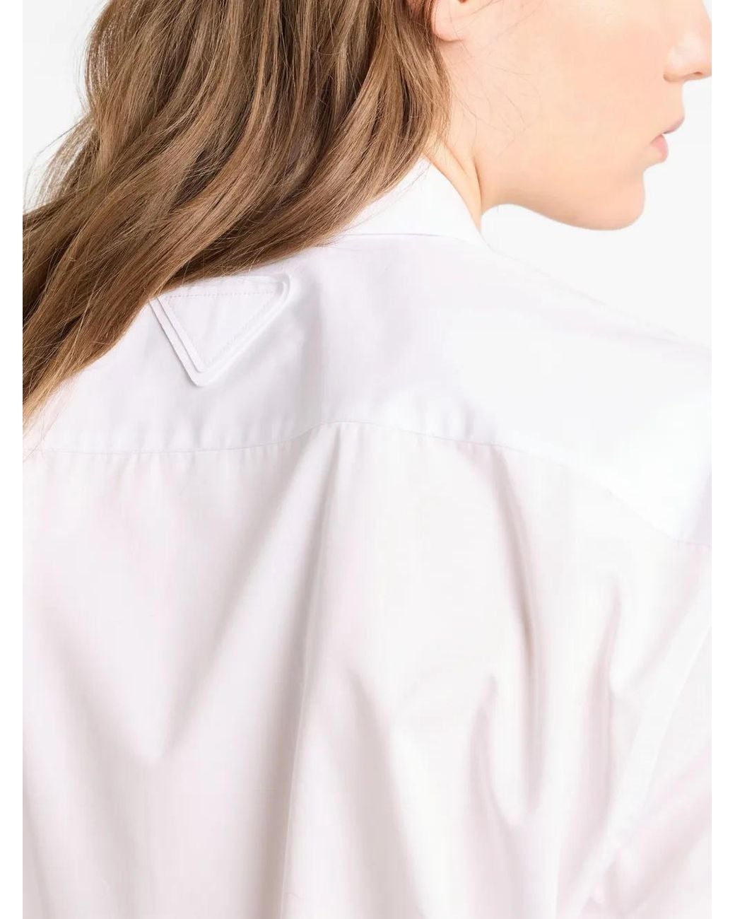 Prada White Embroidered Poplin Shirt