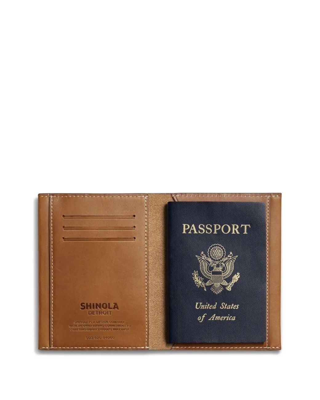 Shinola Brown Leather Passport Holder