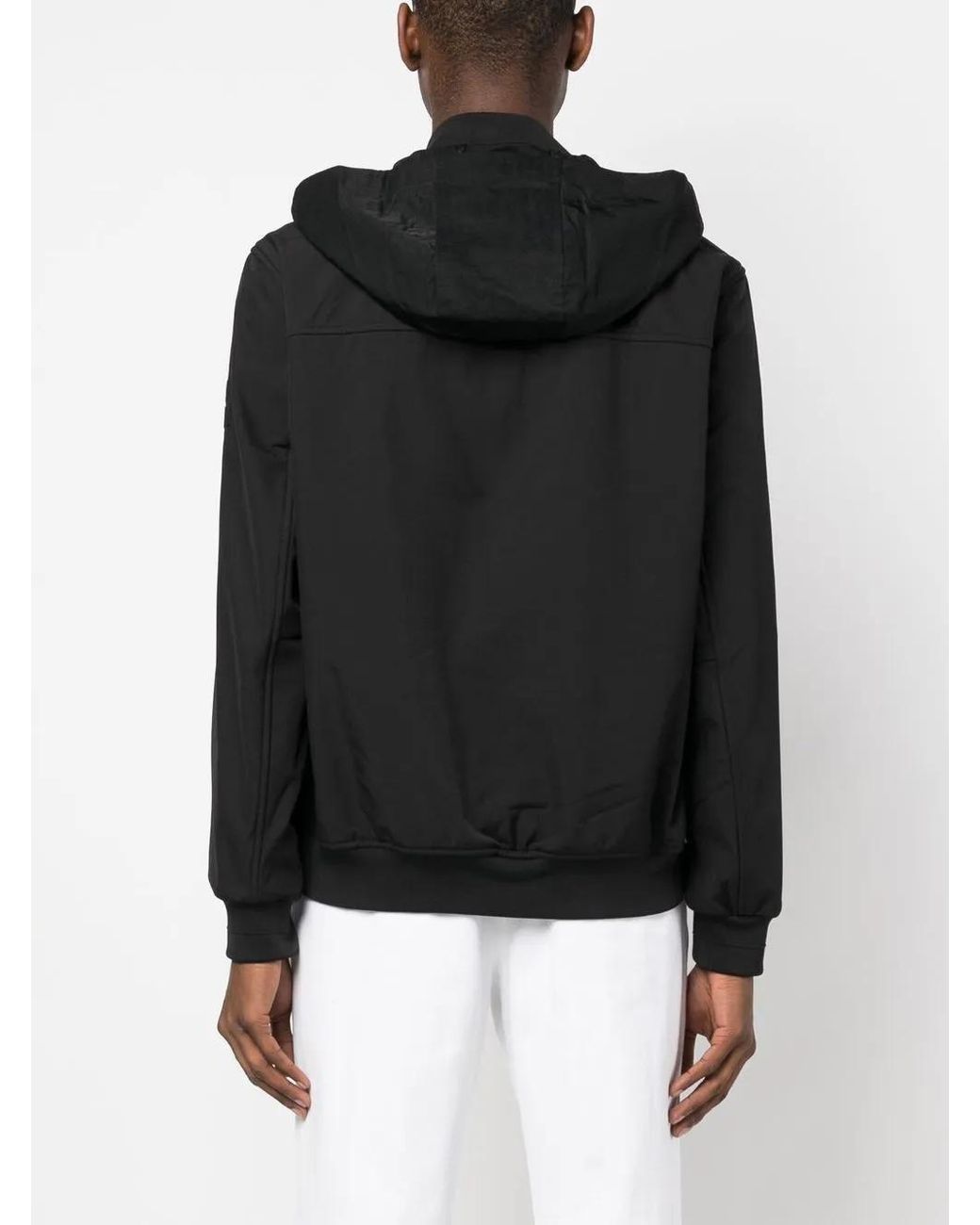 Calvin Klein Black Heavy-Crinkle Hooded Jacket for men