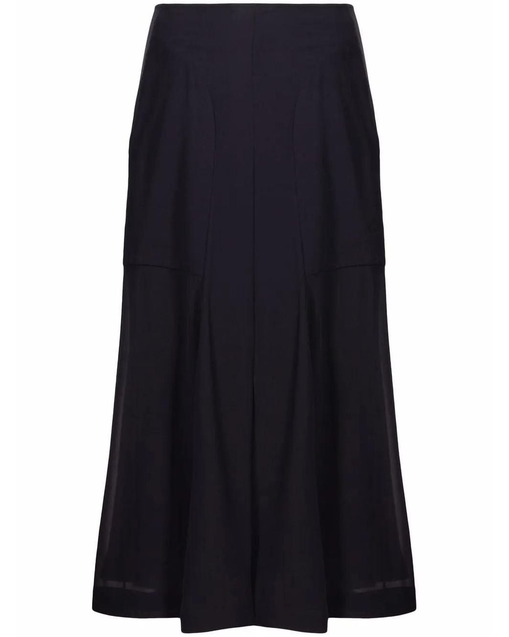 Ferragamo Blue High-Waisted Midi Skirt