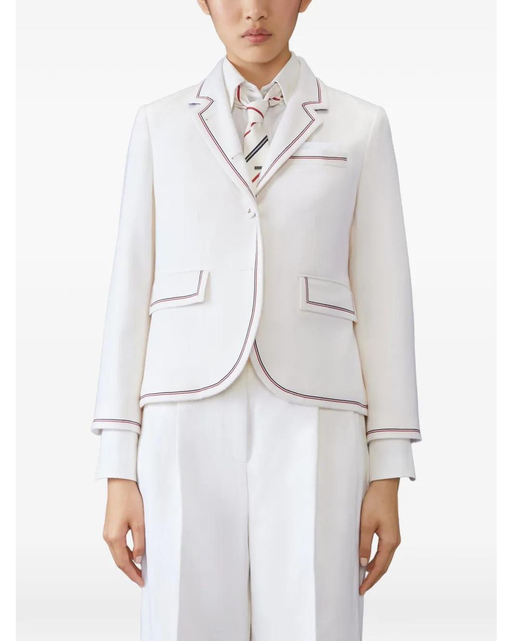 Thom Browne White Cashmere Blazer