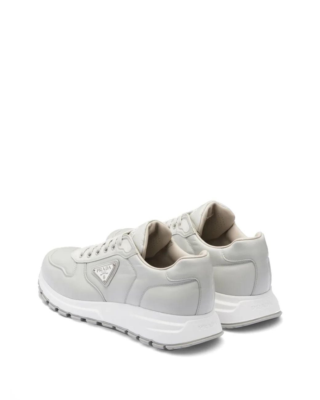 Baskets À Plaque Logo Prada pour homme en coloris White