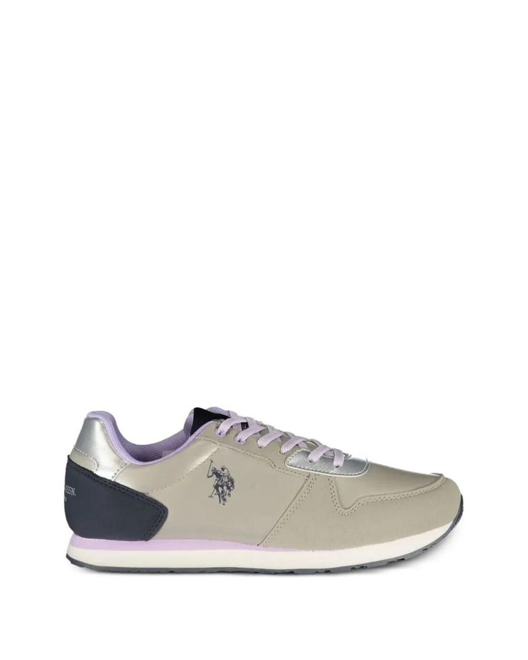 U.S. POLO ASSN. White Metallic Panelled Sneakers