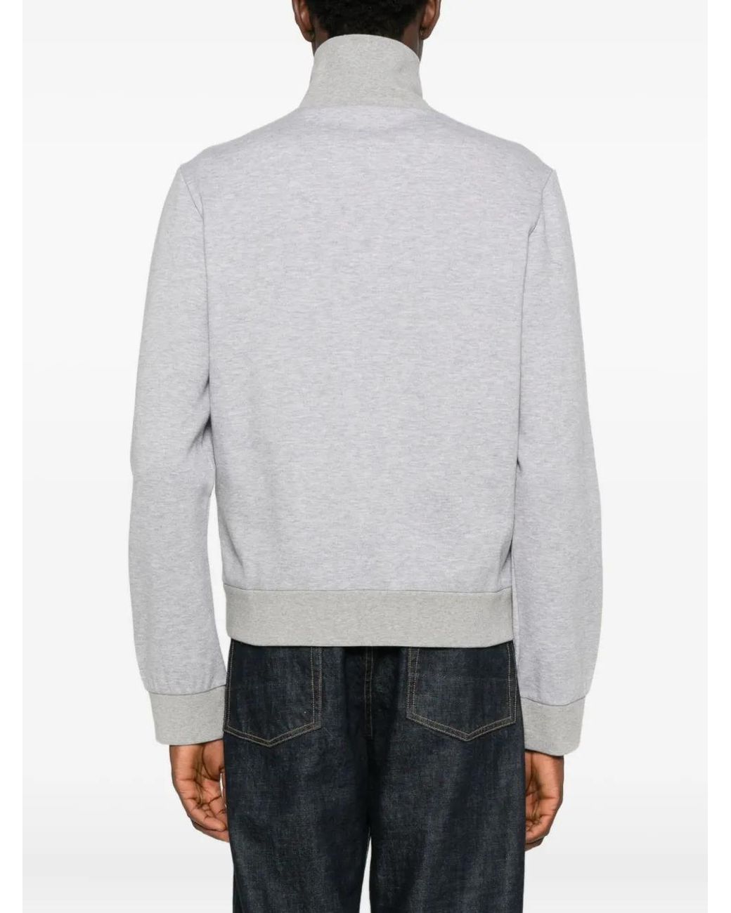 Gucci Gray Zip-Up Sweatshirt for men