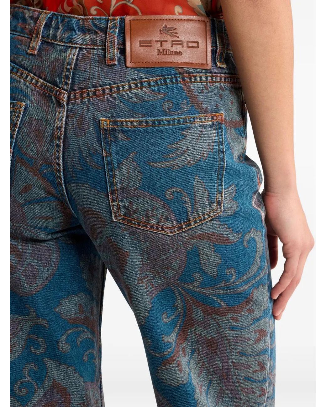 Vaqueros Acampanados Con Motivo Floral Etro de color Blue