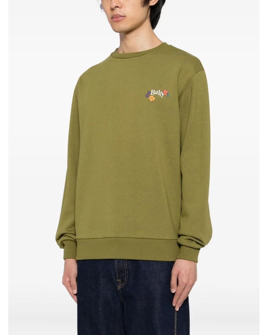 Bally Green Logo Sweatshirt for men